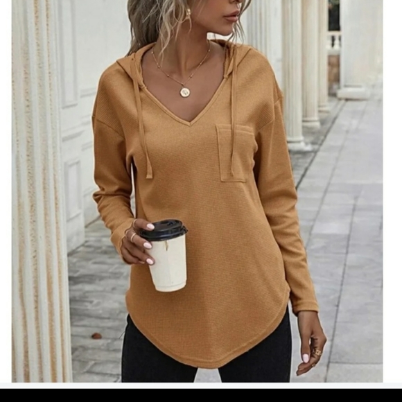 Sweaters - Caramel Drawstring Sweater